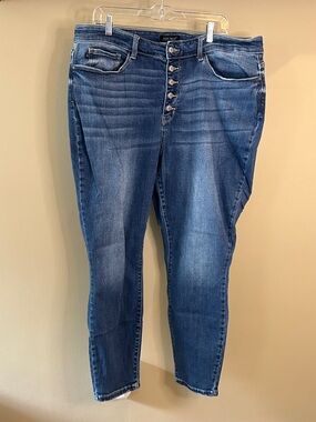 Judy Blue Dark Wash High-Rise Skinny Jeans with Button Fly